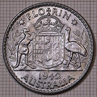 1944 Australia Florin reverse
