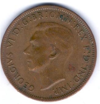 1938 Australia Half Penny obverse