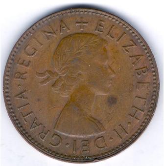 1962 - Y. Australia Half Penny obverse