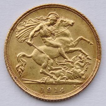 1914 Australia Half-Sovereign reverse