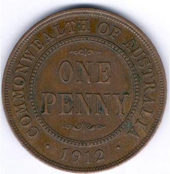 1933 Australia Penny reverse
