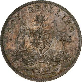 1910 Australia Shilling reverse