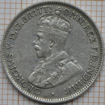 1920 - M Australia Sixpence obverse