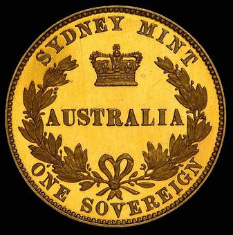 1862 Australia Sovereign reverse