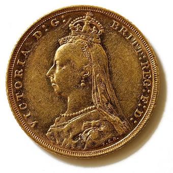 1891 - Melbourne - Long Tail Australia Sovereign obverse