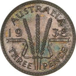 1940 Australia Threepence reverse