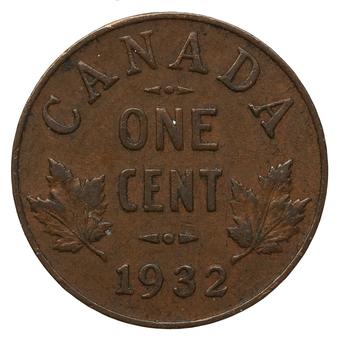 1933 Canada 1 Cent reverse