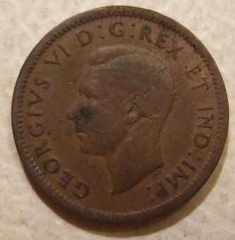 1940 Canada 1 Cent obverse