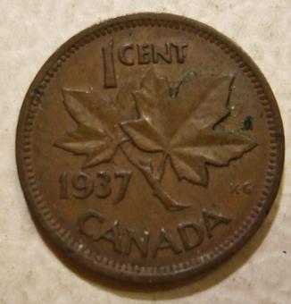 1940 Canada 1 Cent reverse