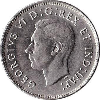1944 - Tombac Canada 5 Cents obverse