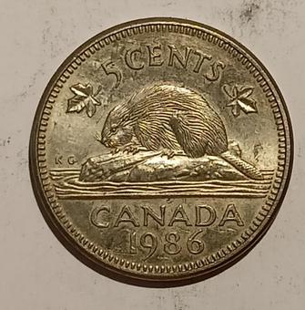 1985 Canada 5 Cents reverse