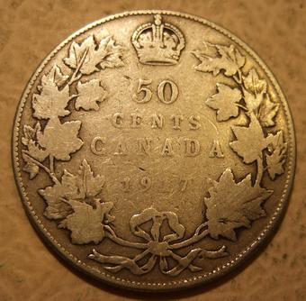 1921 Canada 50 Cents reverse