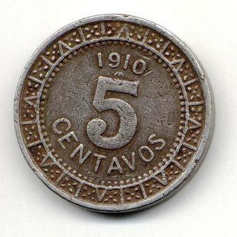 1906 Mexico 5 Centavos reverse
